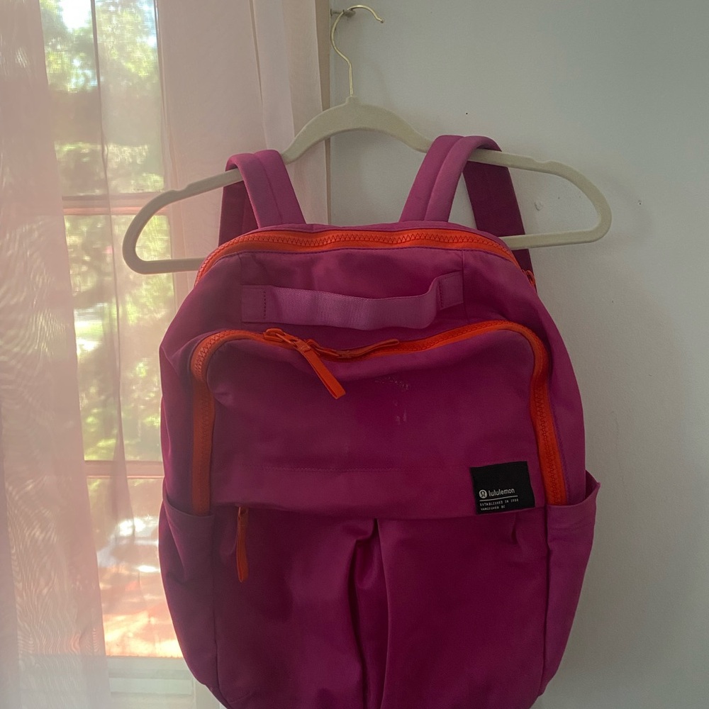 Lululemon Athletica Pink and Orange Backpack for Everyday Use